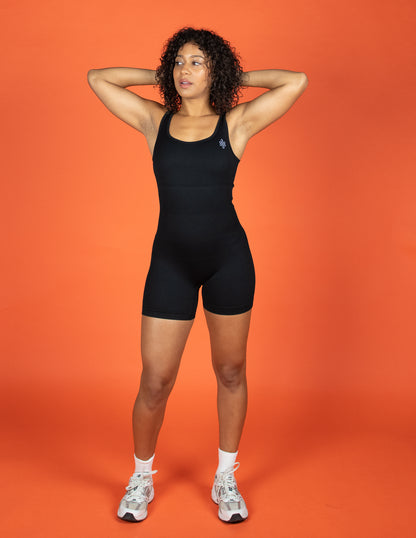 One Piece Ribbed Seamless Short Romper