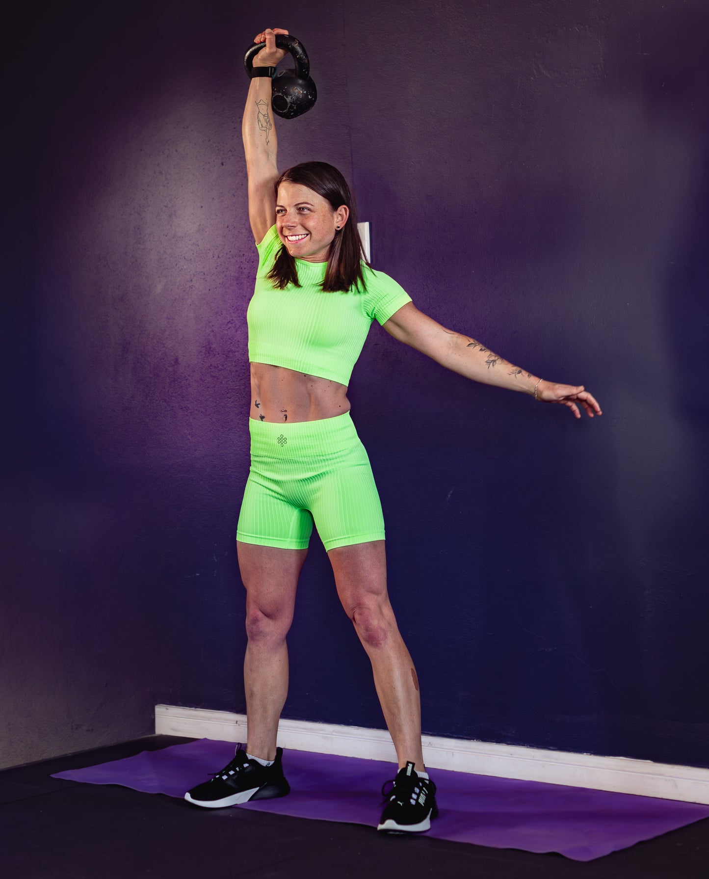 2 Piece Gym Set with Shorts and Short Sleeve Top