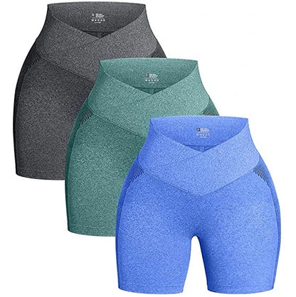 Seamless High V-Front Ruched Booty Yoga Shorts