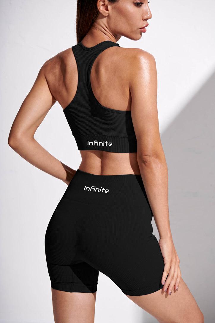 2 Piece Gym Set with Shorts and Full Coverage Sports Bra – Infinite Active  Wear